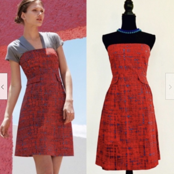 Anthropologie Tabitha  red strapless dress - Picture 4 of 6